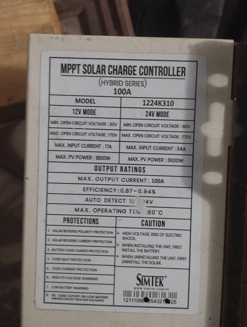 simtek mppt 100amp 0