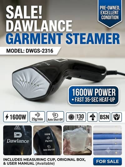 Dawlance Garment Steamer DWGS-2316 – New Condition