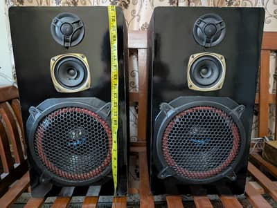 Two Japanese 10" inch woofers with mid and tweeter