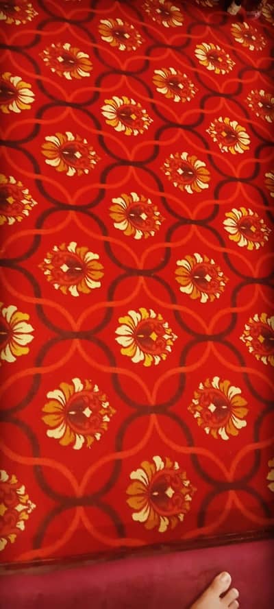 2 Large Room Carpet for Sale | Good Condition | Red Floral Design