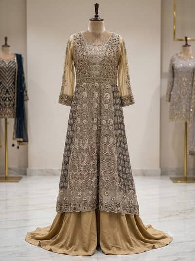 Luxury Long Tail Walima Maxi | Designer Bridal Maxi | One Time Worn |