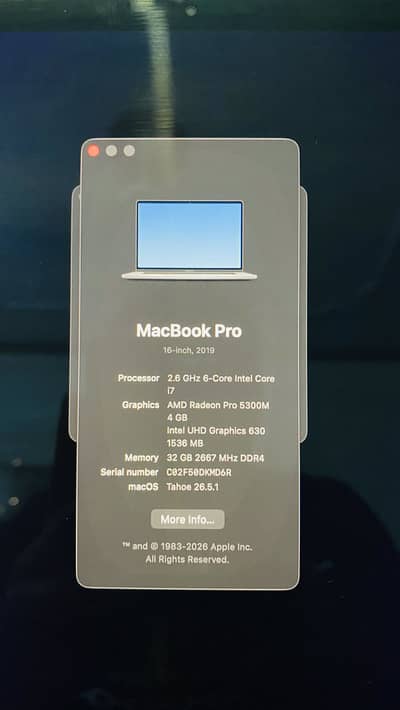 Macbook pro 2019 16”