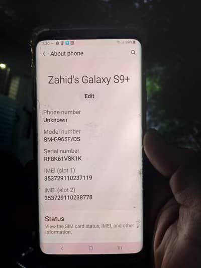 Samsung Mobile S9 Plus edge