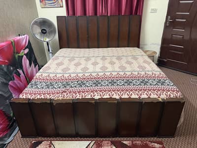King size double bed wooden elegant design with 8” mattress