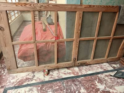 wooden net door double mosquito net