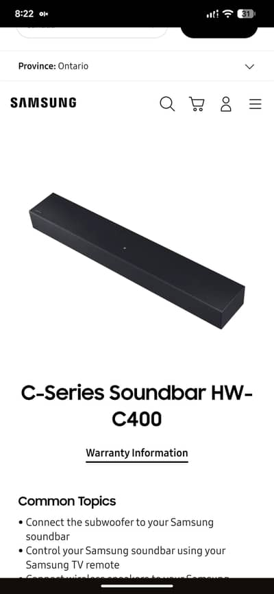 Samsung HW-C400 Soundbar | Compact & Powerful Bass | Used Like New