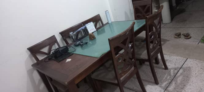 wooden, imported dinning Table with 6 chairs