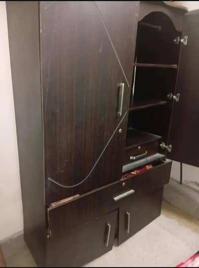 Used Wooden Cupboard / Almari for Sale - Dark Brown