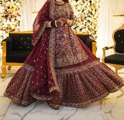 Mehroon Bridal Dress | Barat Dress | Wedding Dress For Sale