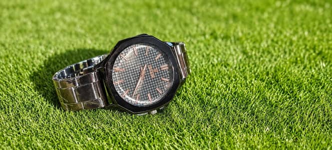 luxury black chain strap quarterz watch