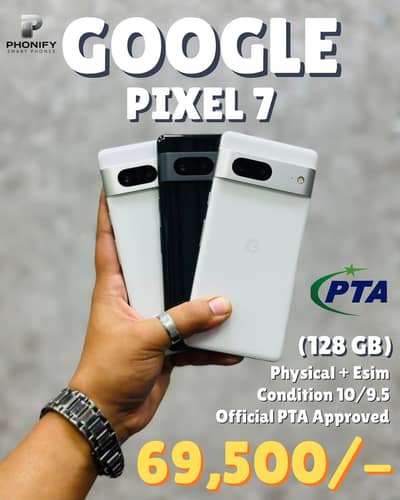 Google Pixel 7 Official PTA Approved 128gb Physical + Esim