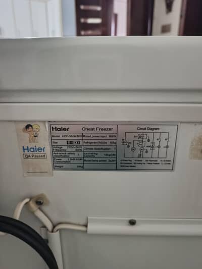 haier freezer model no hdf 385 H. 100% ok