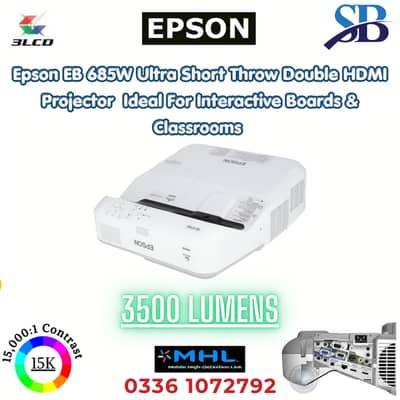 Epson High Lumens Ultra Short Through Projectors Available For sale