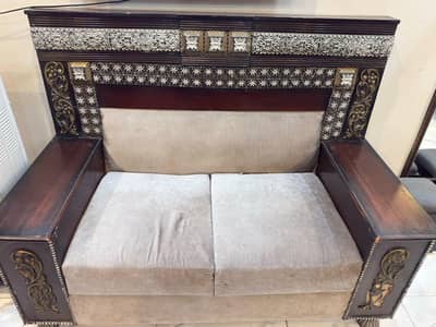 Luxury Solid Wood Sofa Set (3+2+1) | Used | Excellent Condition
