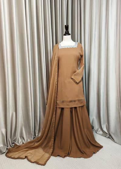 Chiffon Sharara New Design Wedding Dress