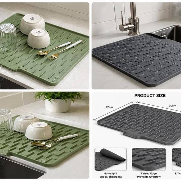 Kitchen Sink Drying Mat | Fast Water Absorbent Dish Drying Pad
