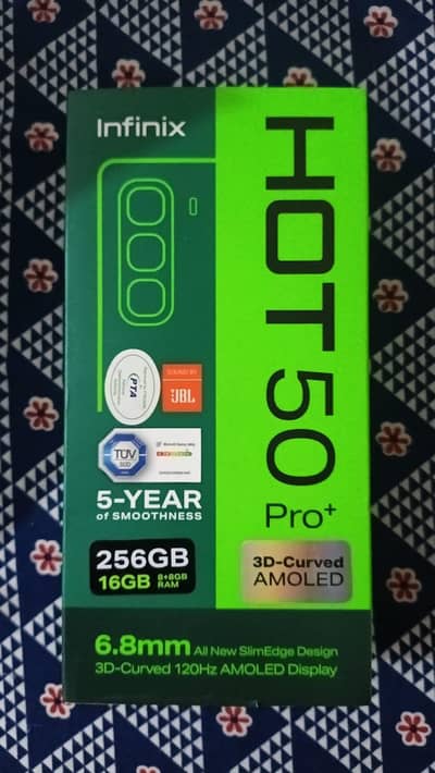 Infinix Hot 50 Pro Plus 8+8/256gb pta approved complete box sath