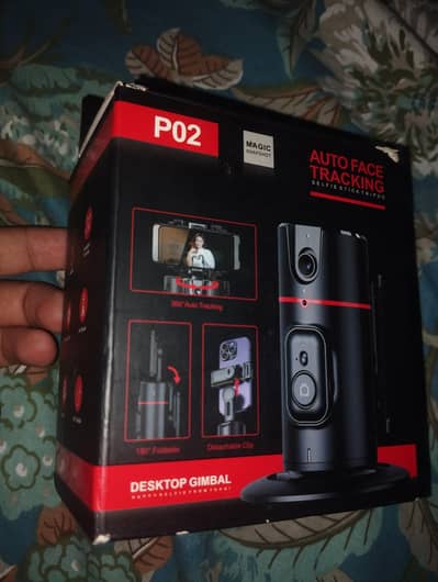 P02 Auto Face Tracking Selfie Stick Tripod 360° AI Desktop Gimbal