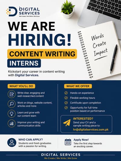 Content Writer Internship – Students & Fresh Graduates | Digital Serv