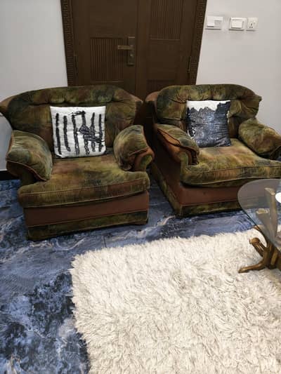 7 seater sofa set walnut wood