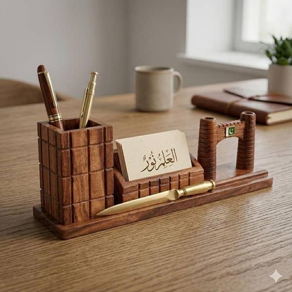 Babekhyber Wooden Office Desk Organizer Set | Desktop Stationery Storage | Table Office Set.