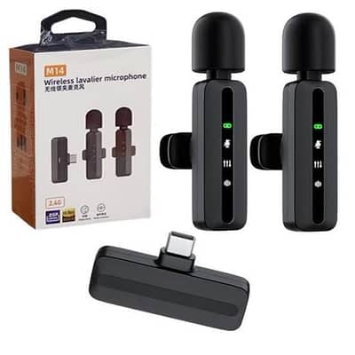 M14 Wireless Lavalier Professional Microphone 2 in 1.
