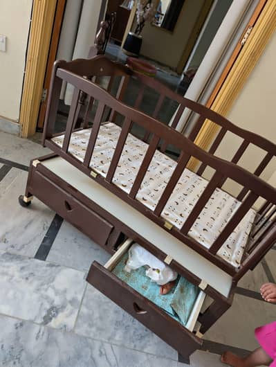 wooden baby cot