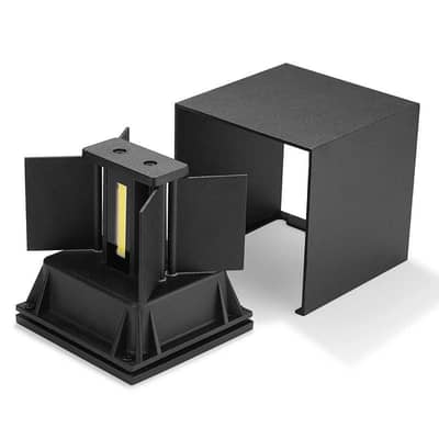 Modern Black Cube Waterproof adjustable LED Wall light