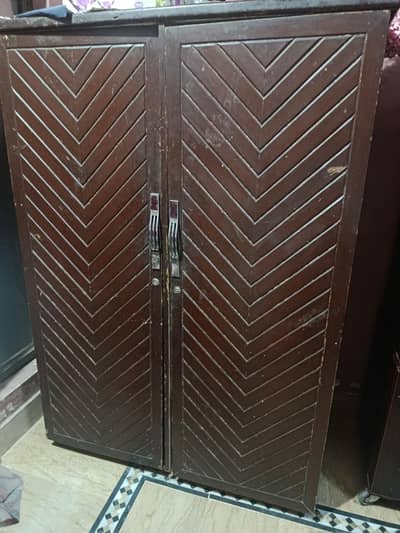 wooden two door cupboard