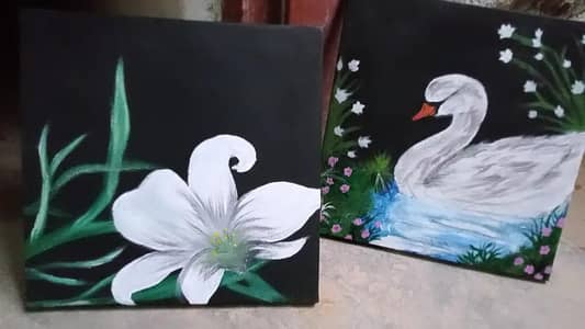 Beautiful Handmade Wall Art Set (2 Paintings)