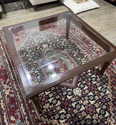 Premium Diyar Wood Center Table + 3 Side Tables (Set of 4)