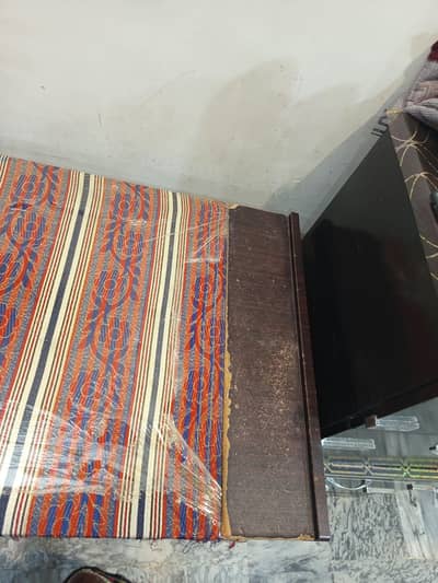 wooden iron stand with storage box and drawer