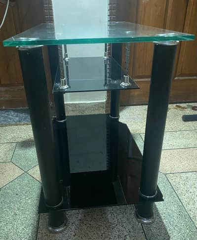 stylish glass and metal T. v trolley