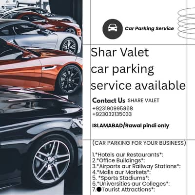 Valet Car Parking services Available We're Deal All Typs On Events