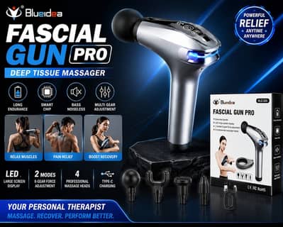 Blueidea Fascia Gun Pro BLD. 326 | Deep Tissue Massage Gun | 4 Heads