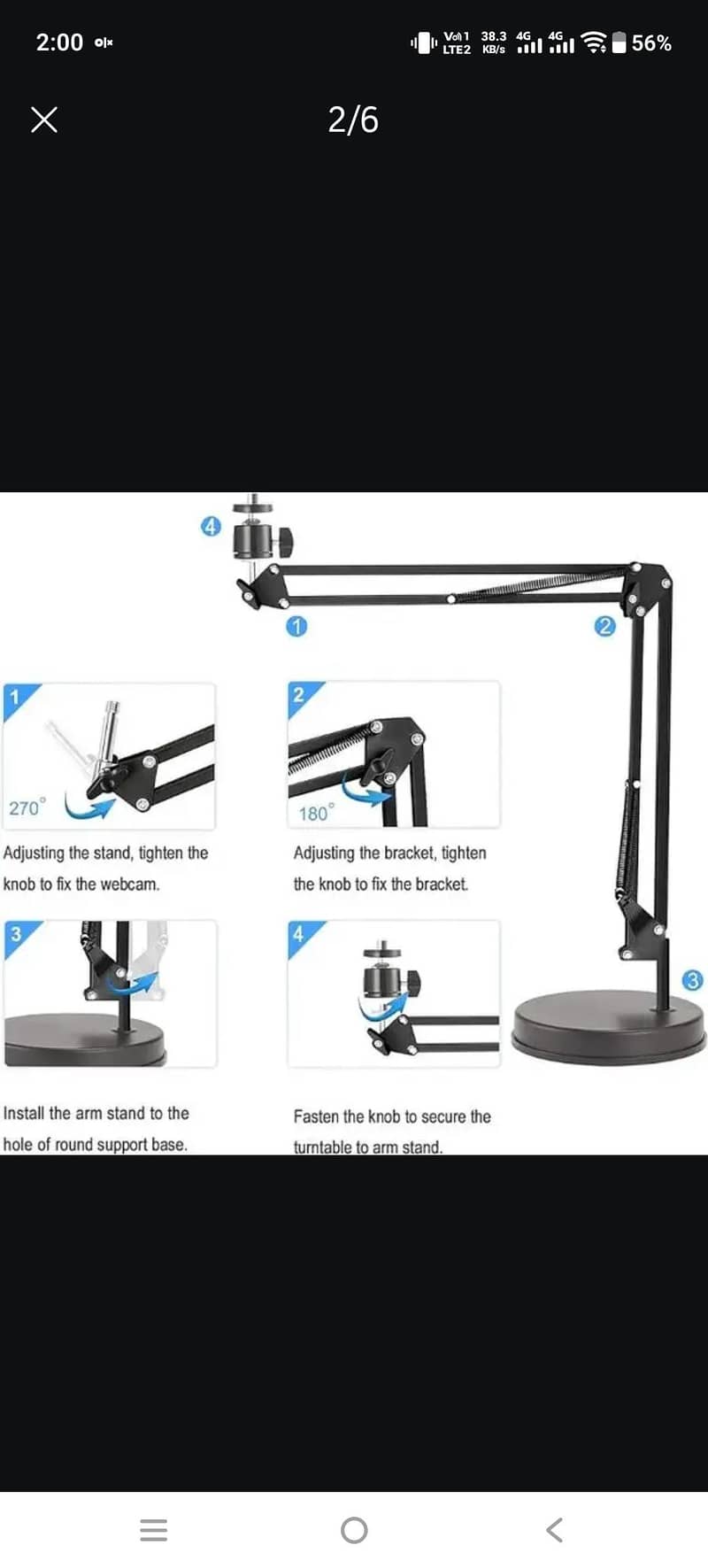 OXENDURE WEBCAM STAND CAMERA 1