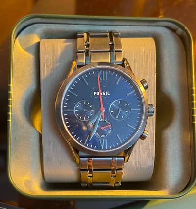 Original Fossil Fenmore watch blue dial