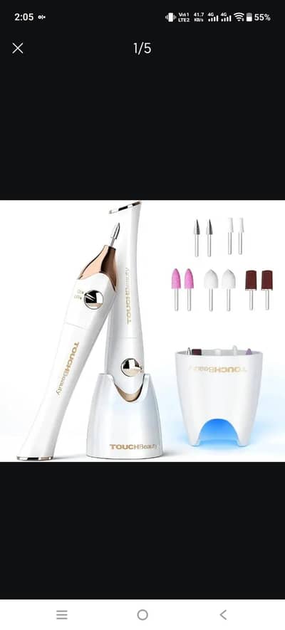TOUCHBeauty Electric Nail File 5in1 Professional Manicure Pedicure