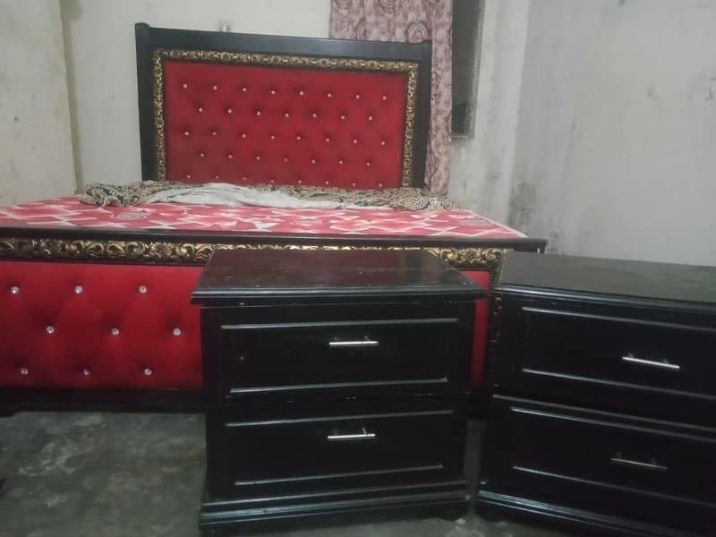 bed and side table 0