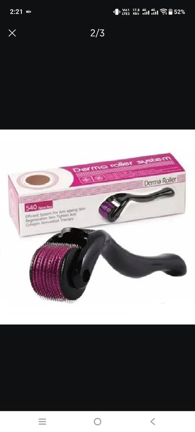 Derma Roller Skin Therapy 540 Micro Needle 0.5 Mm For Skin