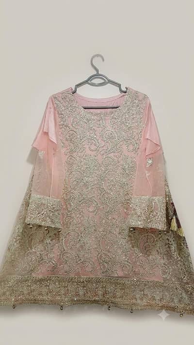 Beautiful Peach Embroidered Formal Dress – Excellent Condition