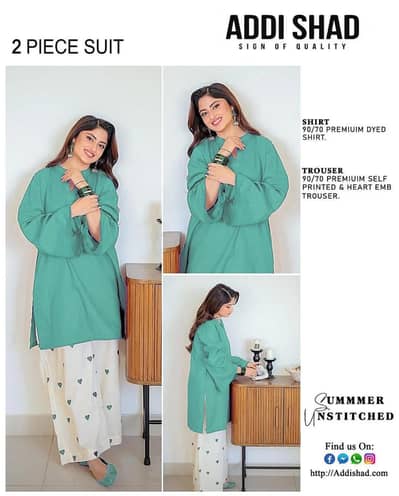 Addi Shah 2 Piece Suit Green Embroidered Trousers