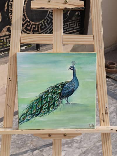 peacock painting on canvas