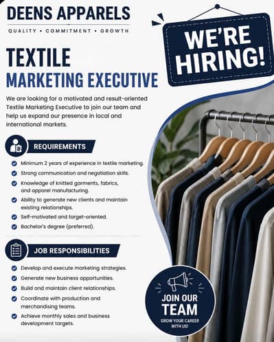 MARKETING AGENT FOR GARMENTS AND TEXTILE