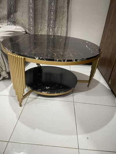 Black marble table