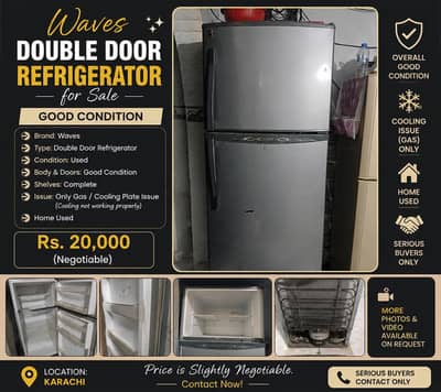Waves Double Door Fridge – Only Gas Issue