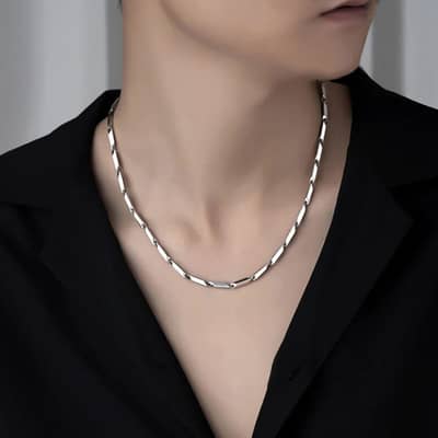Stainless Steel chain locket silver men