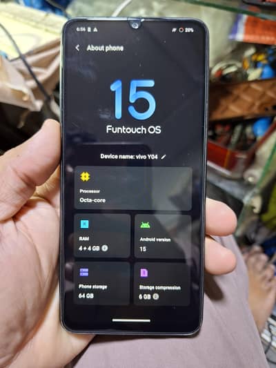 Vivo Y04 4+4 64Gb box mil nai raha 21k only 3 month waranty hai abi