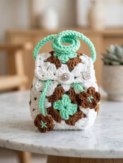 Crochet granny square bag  for kids 1pc