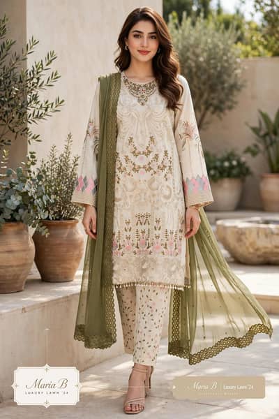3 piece embroided dress